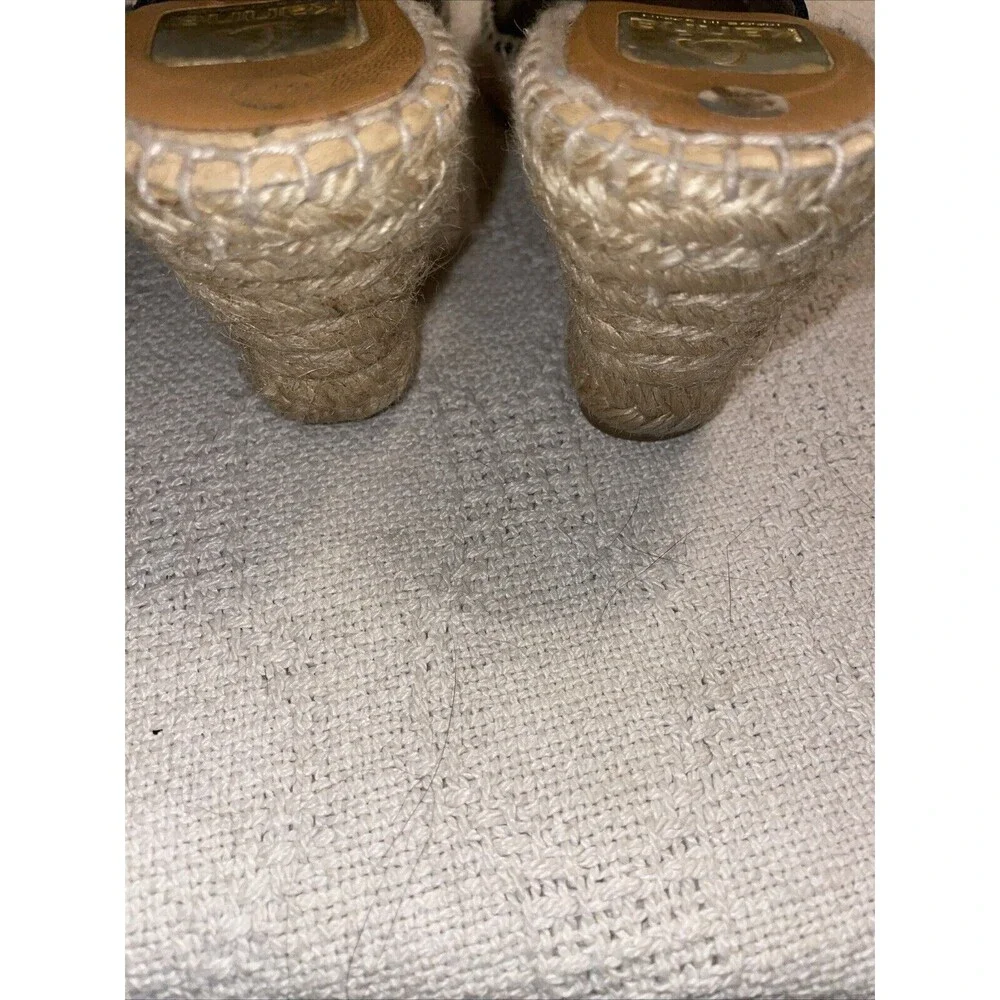 Kanna Women’s Casual Espadrilles Size 39 U.S. 8 M Black Leather Beach Cruise